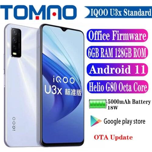 Original Official New Vivo iQOO U3x Standard Version SmartPhone 4GB 6GB RAM 128GB ROM Octa Core Helio G80 6.51" 13MP Rear Carema