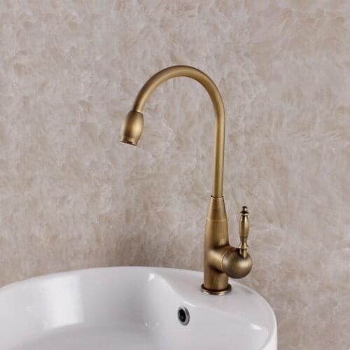 Single hole oil rubbed bronze kitchen faucet European style vintage antique sink mixer hot and cold kitchen mixer basin faucet