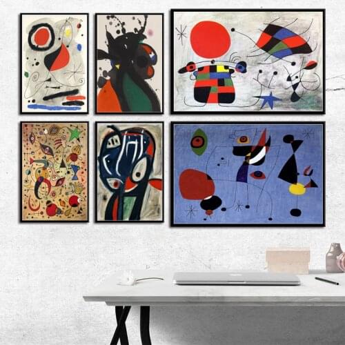 Joan Miro Modern Surrealism Art Paintings Abstract Picture Retro Art CanvasPainting Poster Wall Home Decor
