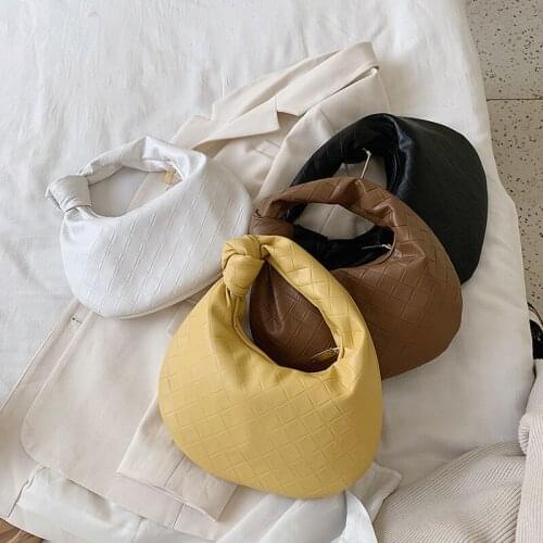 Luxury woven bag 2021 new pure color knot dumpling cloud bag single shoulder underarm bag hand-held womens bag