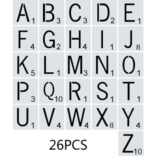 2021 New 26pcs/set Alphabet Letters Stencils Drawing Template DIY Painting Scrapbooking