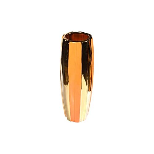 Lucky Art Orange Gold By Vase 14x14x42 Cm YJC 020