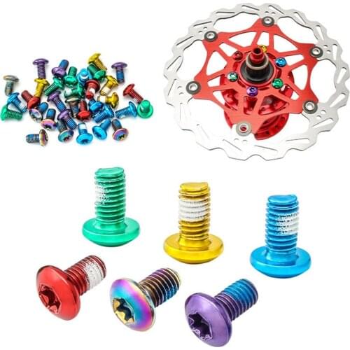 12PCS Bike Fixing Screws Mountain Bicycle Stainless Steel Brake Disc Brake Rotor Bolts Screws With Wrench M5 X10mm Cycling Parts