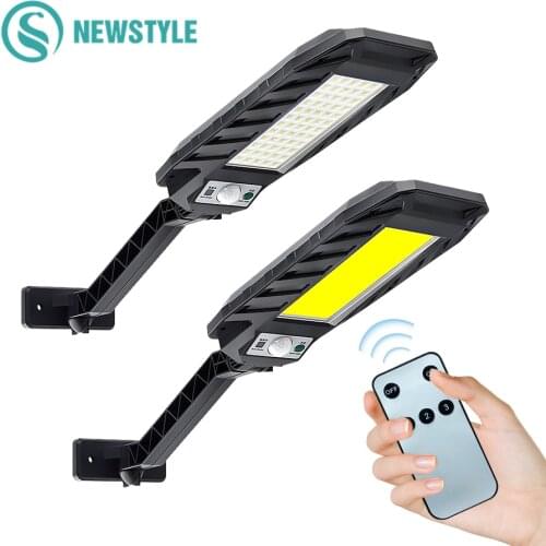 60 LEDs 180 COB Solar Light PIR Motion Sensor Garden Wall outdoor Solar street lamp Waterproof Lamp Smart Remote Control Lamp