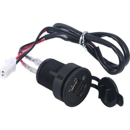 Waterproof Car Motorcycle Cigarette Lighter Socket splitter 12V`24V plug DC 5V 2.1A Dual USB Car Power Adapter phone Charger