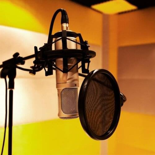 Clamp Microphone Pop Filter Live Record Bilayer Spray Windscreen Mesh Guard