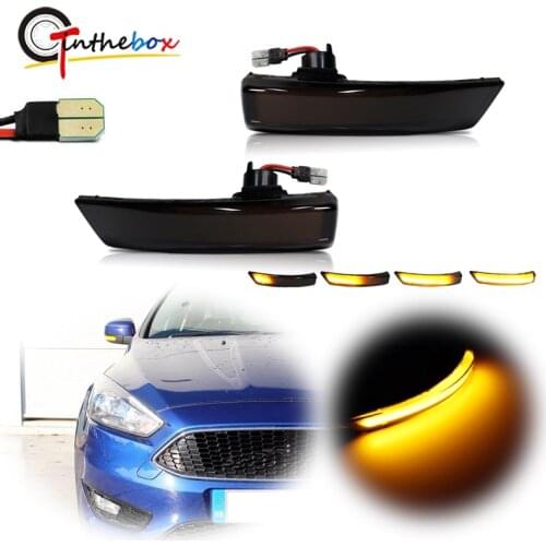 Amber Dynamic Sequential LED Car Front Side View Mirror Signal Lights For Ford Focus Mk2 Mk3 Mondeo Mk4 Fusion Turn Signal Light