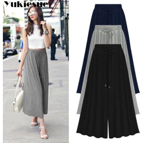 Palazzo Wide Leg Pants Women High Waist elastic sweatpants Plus Size Loose flare Trousers Famale Autumn Winter Clothing 6XL