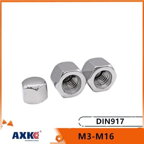 1/20pcs M3 M4 M5 M6 M8 M10 M12 M14 M16 304 A2-70 Stainless Steel Hex Hexagon Short Low Thin Cap Acorn Nut Cover Blind Nut DIN917