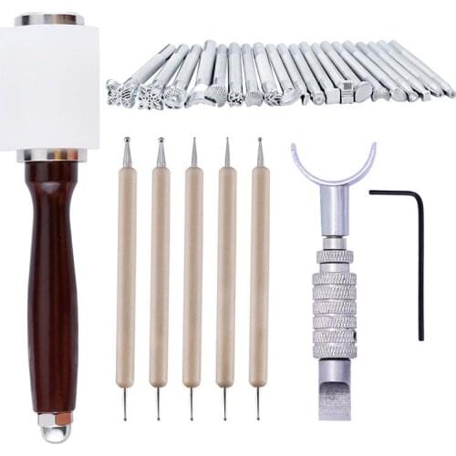 1Set NEW Accessory Professional DIY Leather Tool Manual Suit Hand Sewing Punching Craft Set Working High Grade Durable Quality