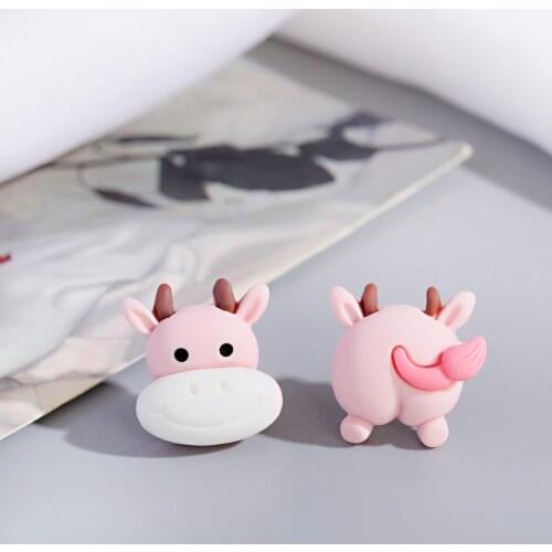 1 Pair Cute Animal Bite Earring Cartoon Soft Clay Animal Earrings Tyrannosaurus Bite Earrings Bull Head Earrings Party Fun Gifts