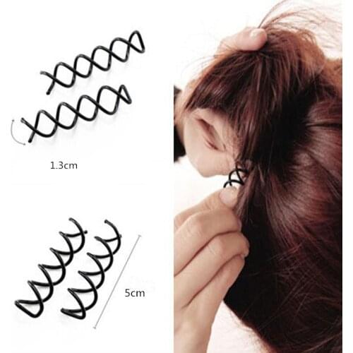 10Pcs Fashion Spiral Spin Screw Bobby Pin Hair Clip Twist Braiders Barrette Black Hairpins Hair Braider Styling