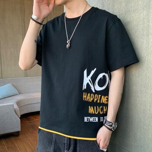 2021 New T Shirt Men Summer Cotton Short Sleeve T-Shirt Hip Hop casual Tops Mens Tee Shirt Streetwear Clothes Plus Size M-4XL