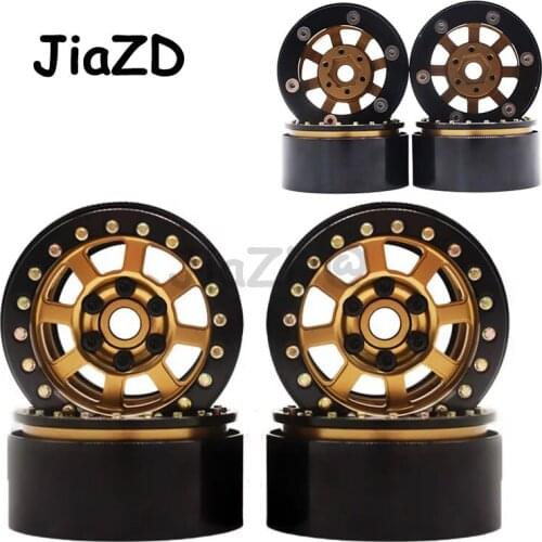 4PCS 1.9'' Aluminum Beadlock Wheel Rims for 1/10 Rc Crawler Axial Scx10 II D90 CC01 D110 (Bronze+Black) SHIPPING
