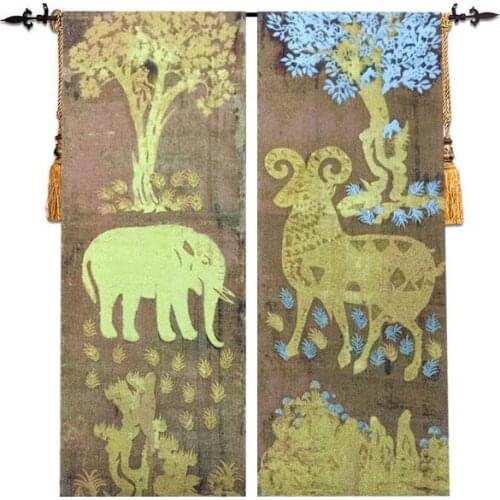 43x130cm +43x130cm 2pcs home decoration golden ship golden elephant wall hanging tapestry RS-15