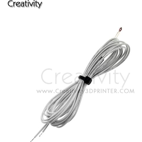 5PCS 100K ohm NTC 3950 Thermistors Sensors with Cable 3D Printers Parts Temperature Part White 1M/0.75M Line Accessories