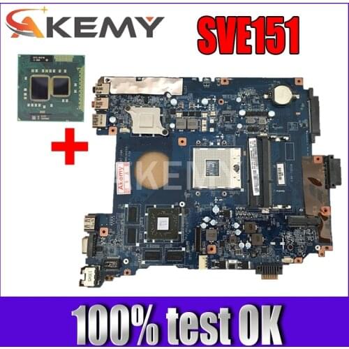 Akemy for SONY SVE151 SVE1512 Laptop Motherboard Mainboard working A1892854A DA0HK5MB6F0 MBX-269 s989