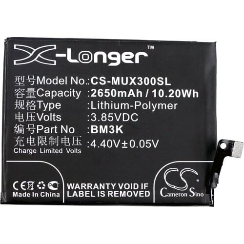 Cameron Sino 2650mAh Battery for Xiaomi M1810E5A M1810E5C M1810E5E M1810E5EC M1810E5T Mi Mix 3 Mix 3,BM3K