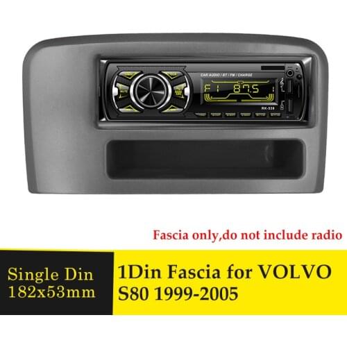 1DIN Car Dash Radio Fascia for Volvo S80 1999-2005 Autostereo Adapter Dashboard Trim Panel Plate Fascia Frame In Dash Mount Kit