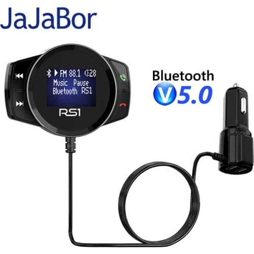 JaJaBor Bluetooth Car Kit Handsfree FM Transmitter Car MP3 Player A2DP Wireless FM Modulator Support TF Card U Disk Playback