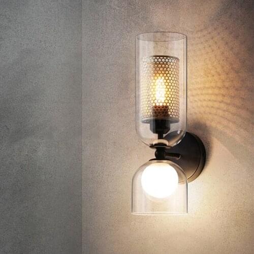 Industrial Style Coffee Shop Restaurant Corridor Aisle Nostalgia Bar Decor Wall Lamp American Retro Glass Bedside Wall Sconce