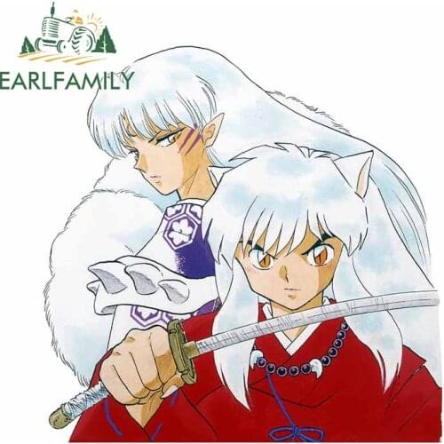 EARLFAMILY 13cm x 12.9cm for Inuyasha Windshield Decal Personality Car Stickers Occlusion Scratch Cartoon Waterproof Decoration