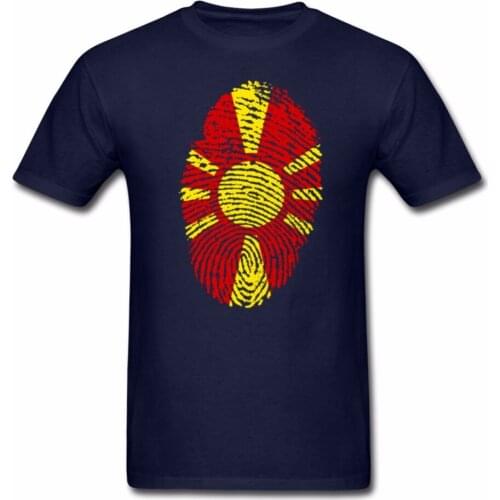 Macedonia Flag Fingerprint T-Shirt. Summer Cotton O-Neck Short Sleeve Mens T Shirt New S-3XL