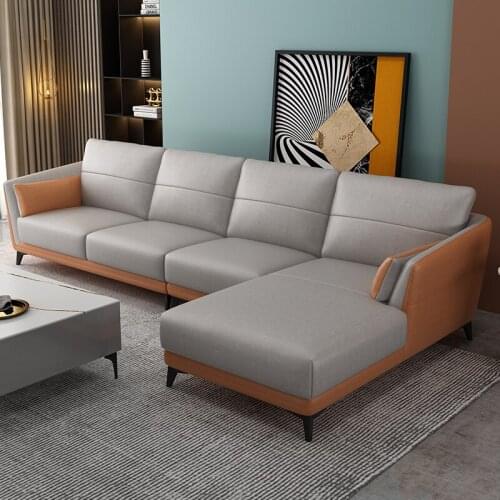 Italian minimalist technology Nordic luxury small family living room latex fabric sofa