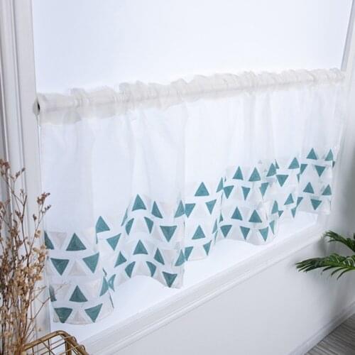 Half Curtain for kitchen Transparent Sheer Tulle Short door Curtain for bar Home Decor