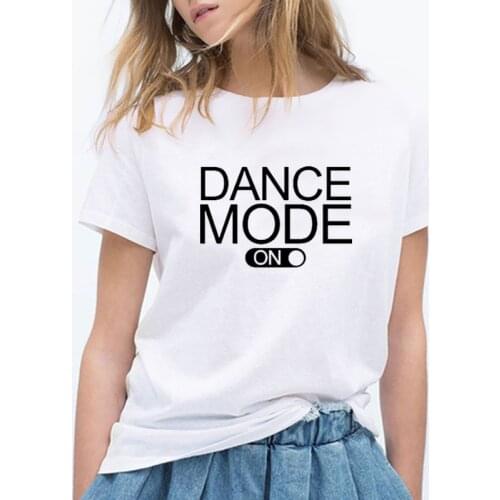 Fashion Dance Mode on 100% cotton tshirts Short Sleeve Loose crewneck top tees Clothes plus size for women Ladies girls