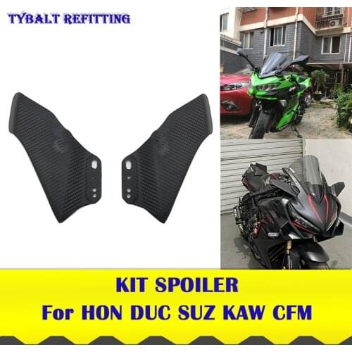 Motorcycle Winglet Aerodynamic Wing Kit Spoiler Rear View Mirror Fixed Wing For Kawasaki NINJA 400 HONDA CBR650R CB1000RR