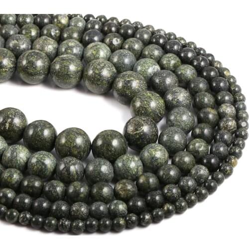 Natural Stone South Africa Green Jadee Stone Beads Round Loose Beads For jewelry making DIY Necklace Bracelet Accessories