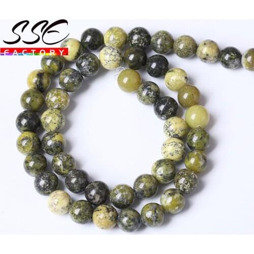 Natural Yellow Turquoises Stone Round Loose Beads Spacer Beads 4 6 8 10 12MM DIY Bracelet Jewellery For Jewelry Making 15"Strand