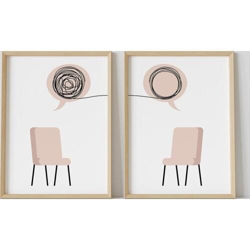 Nordic Therapy Counselor Canvas Painting Wall Art Posters and Prints Pictures for Psychologist Office Room Decoration Home Decor