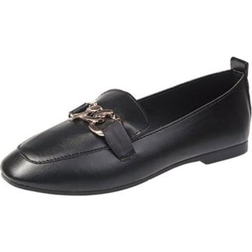 Spring And Summer 2021 New Versatile Student Shoes Women With One Foot Small Leather Shoes