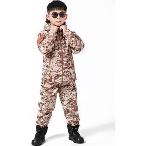 Autumn Winter Outdoor Childrens Soft Shell Warm Jacket Pants Boys Girls Hiking Camping Training Thick Windproof Waterproof Set