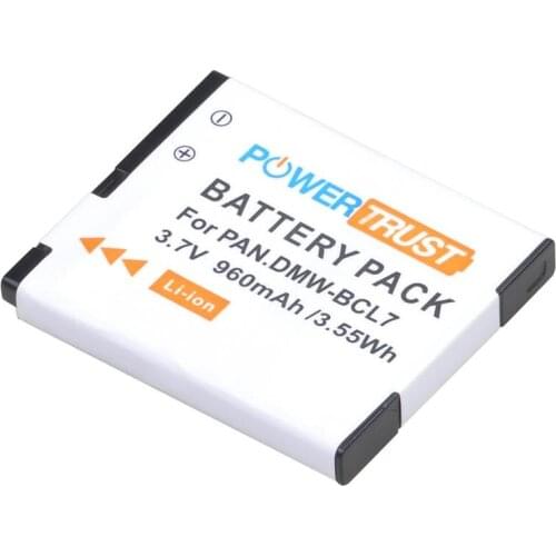 PowerTrust 1Pcs DMW-BCL7 960mAh BCL7 BCL7E Camera Battery for Panasonic Lumix DMC-F5, DMC-FH10, DMC-FS50, DMC-SZ10, DMC-SZ9, SZ8