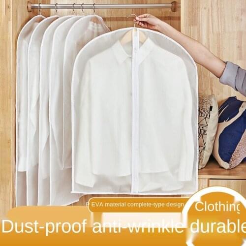 Clothes Dust Cover Hanging Wardrobe Clothing Household Dust Bag Cover down Jacket Coat Sleeve Storage Hook Suit Bag