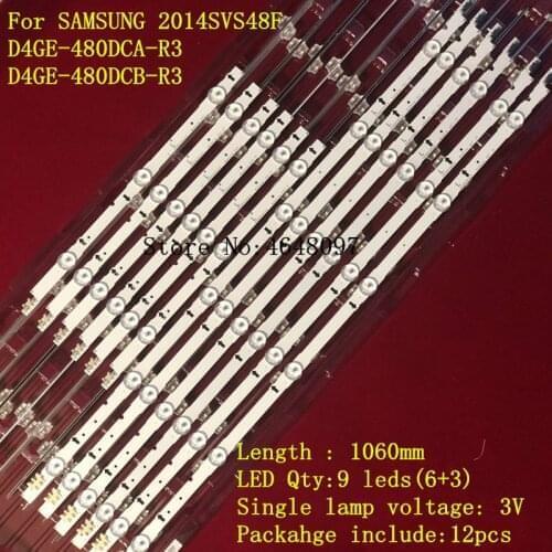 12 PCS LED backlight strip for Samsung UE48H6400 UE48H6200AK BN96-30453A 30454A D4GE-480DCA 480DCB-R3 R2 38891A 38892A 30418A