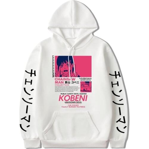 Chainsaw Man Kobeni Anime Hoodie Hoodied Long Sleeve Streetwear Harajuku Sweatshirt Men/Women Sport Hoody Tops Japanese Style