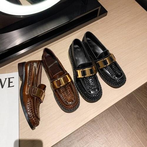 Lefu shoes womens 2021 new flat bottom retro British style small leather shoes leather Oxford Shoes single 35-40