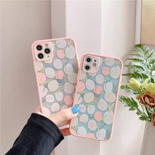 INS Shockproof Fruit Peach Phone Cases for IPhone 11 Pro X XR XS Max 6 6S 7 8 Plus SE 2020 Case Fashion Girls Cover
