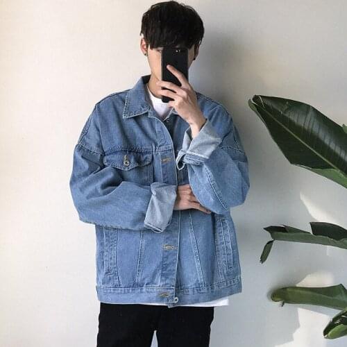 Hip Hop Streetwer Mens Denim Jacket Trendy Fashion Ripped Denim Jacket Mens Jeans Jacket Male Cowboy Coats