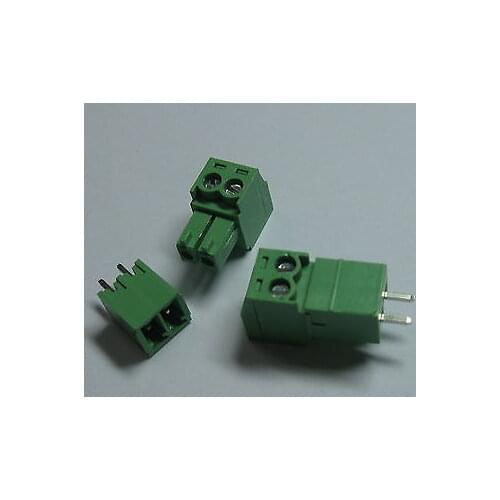250 pcs Screw Terminal Block Connector 3.81mm 2 pin/way Green Pluggable Type