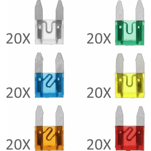 120 PCS Fuse Clip 5-30A Accessories Flat Assortment Set Nylon&Aluminum