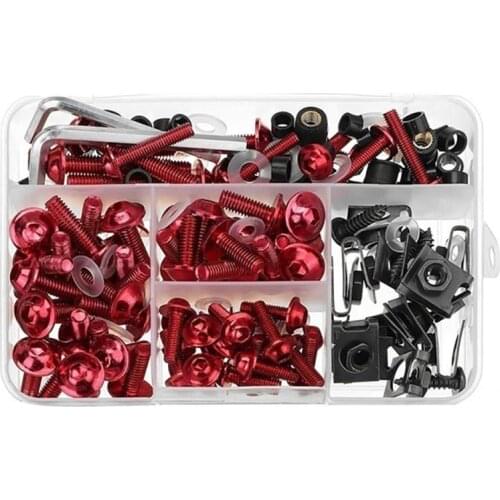 177PCS Motorcycle Modification Parts Windshield Cover Set Screws Fairing Set Aluminium Motorcycle Bolts and Nuts Screws Set