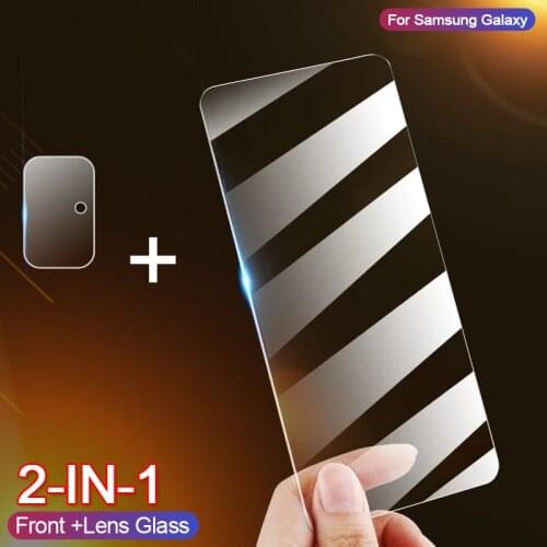 2-in-1 For Samsung Galaxy M12 Glass For Samsung M12 Tempered Glass Screen Protector For Samsung A51 A71 M31 M21 M12 Lens Glass