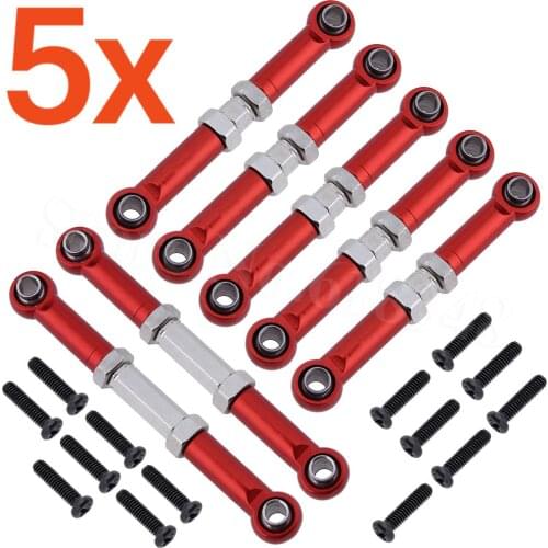 5Sets Adjustable Alloy Aluminum 45mm&52mm Linkages Pull Rod Front&Rear For1:16HQ 731 732 733734 Buggy Monster Truck Rally