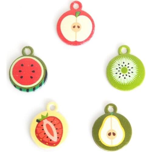 5pcs/lot Mini Alloy Fruit Enamel Charms Metal Pendants For DIY Women Earring Necklace Jewelry Finding Making