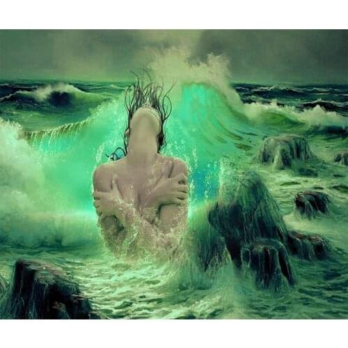 5D Diy Diamond Painting Cross Stitch Beauty on the Sea Home Decor Full Rhinestones Mosaic Inlay Diamond Embroidery Handcraft